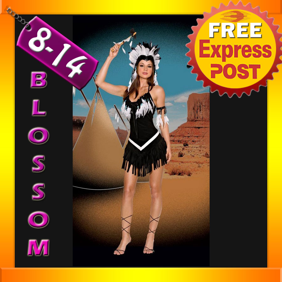 2816 Indian Pocahontas Adult Fancy Dress Up Costume Ebay 